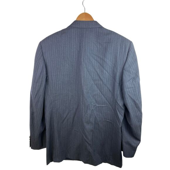 Redaelli Sartoriale 100% Wool Men's Gray Pinstriped Button Blazer Coat Jacket M - Picture 2 of 4
